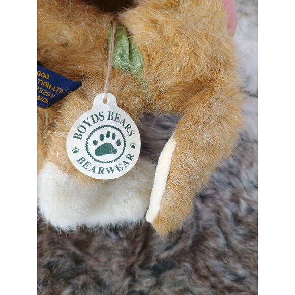 Boyds Bears Plush Bunny With Green Bow 1998-2000 Collectible - Picture 3 of 7